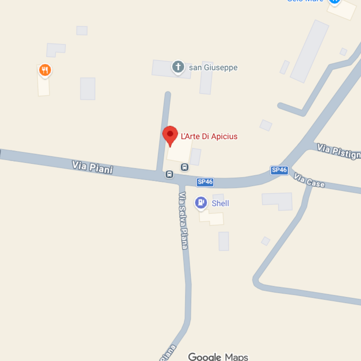 Mappa per raggiungere il ristorante L'Arte di Apicius a Rieti